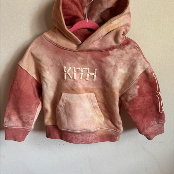 Kith Kids Hoodie - Pink and Cream Tie-Dye - Picture 2 of 4